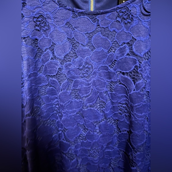 Perceptions Blue Floral Lace Dress - Size 16 - NWT - Picture 4 of 4
